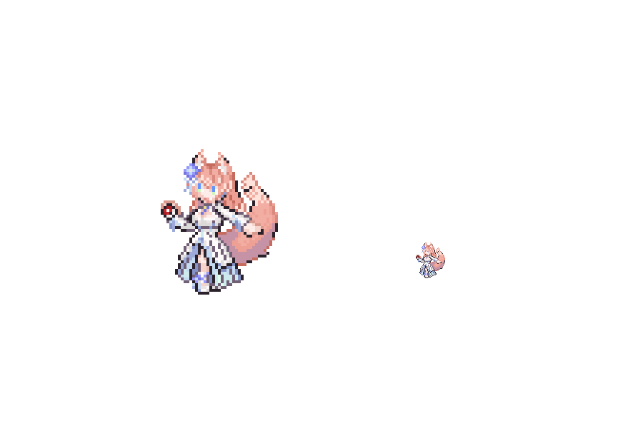 Rainy_dot's tweet photo. ポケモントレーナー風ドット絵FA再掲 https://t.co/0ATji0OuBL