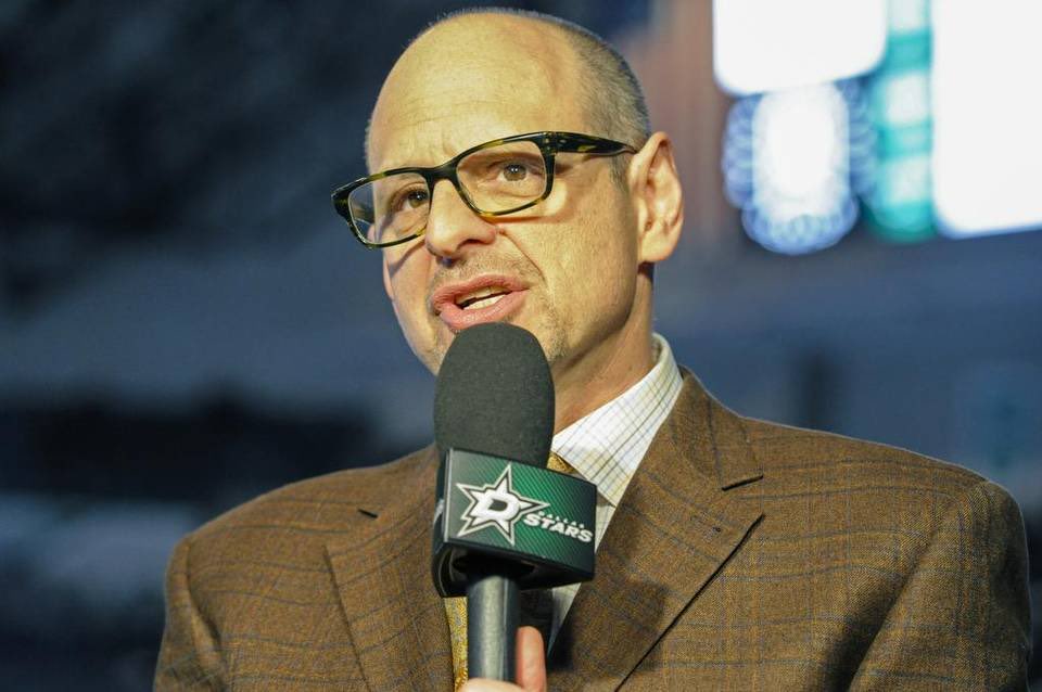 NHLRumorReport_'s tweet photo. 🚨BREAKING: Ralph Strangis, former @DallasStars hall of fame play-by-play broadcaster has come out in support of the Minnesota history being merged, saying “It’s time to give the logo, the retired jerseys, and maybe more...” 👀 #mnwild #texashockey https://t.co/SPZyYZLgrH