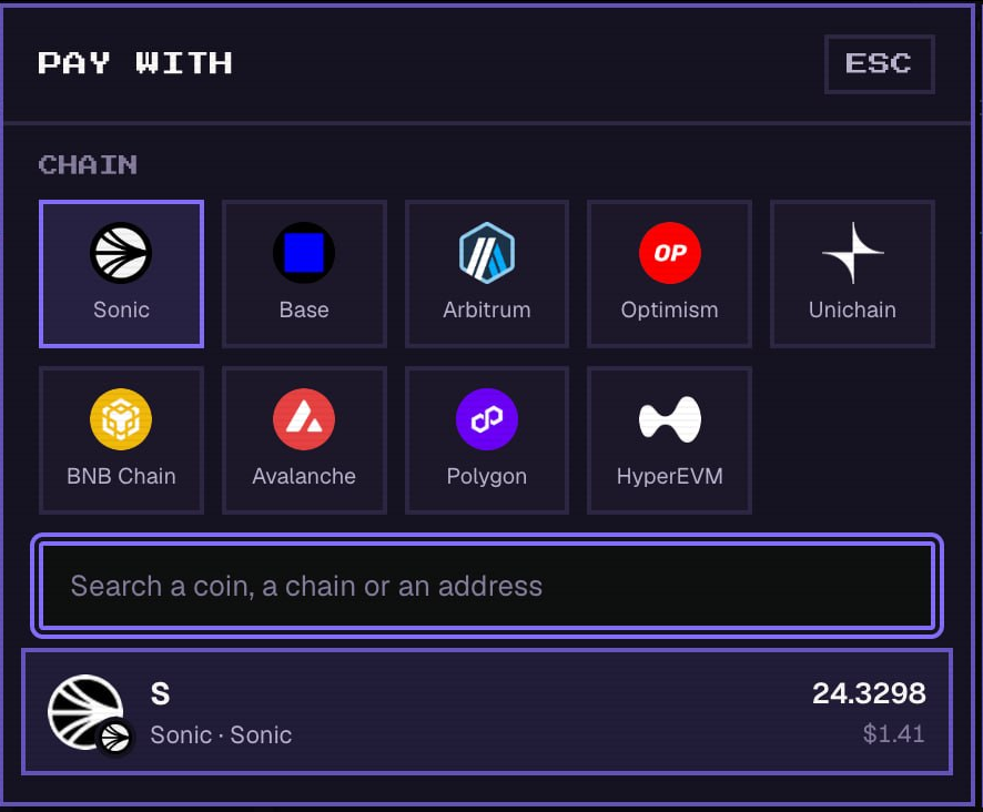 Arcadepad_'s tweet photo. You can now buy $ARCADE from almost any chain. 🕹️

No manual bridging. No extra steps.

Buy crosschain and land directly on Sonic in one flow.
Any chain. One click. Straight into $ARCADE. https://t.co/TOmUL4VAI7