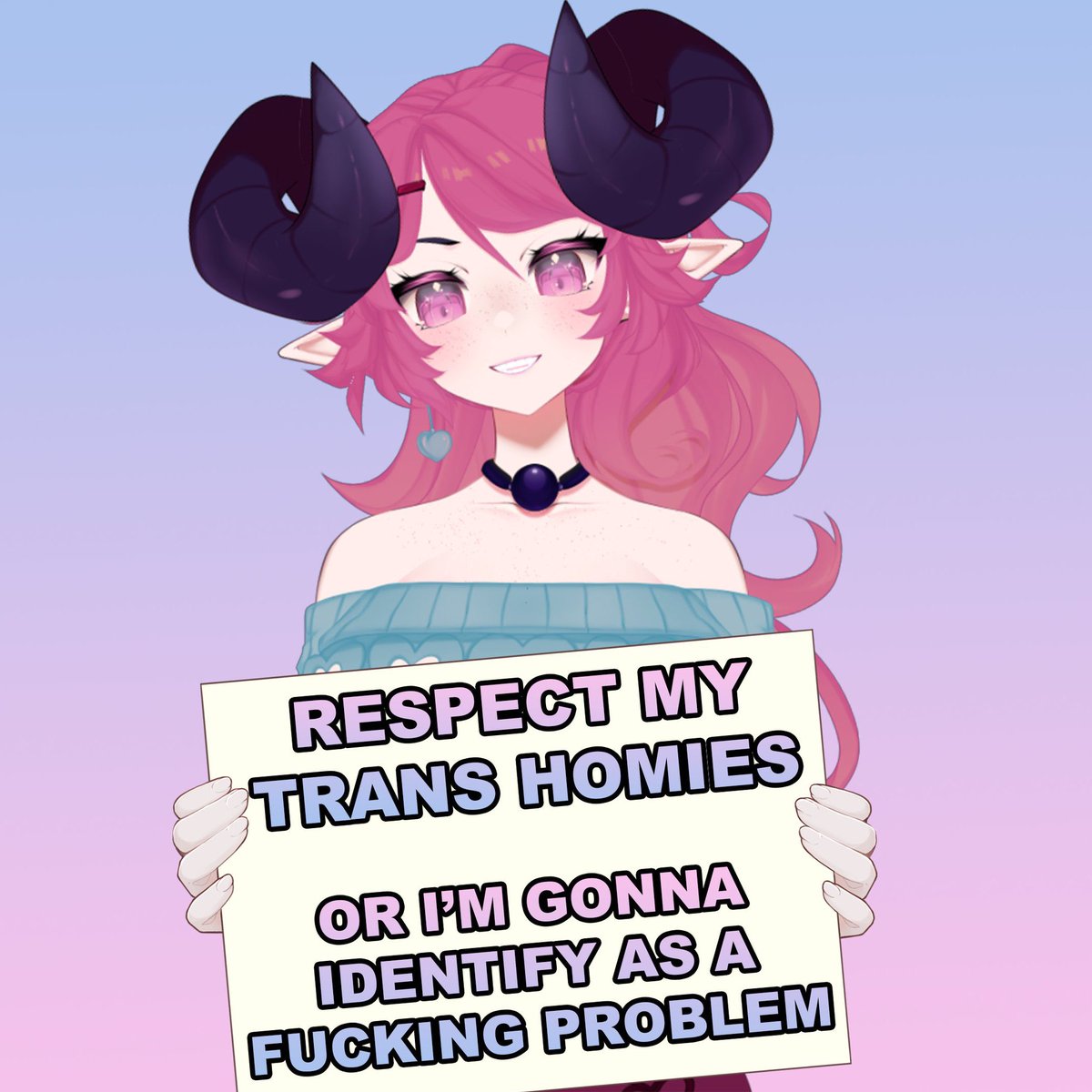 Tiff_Tiefling's tweet photo. I’m comfy but heard bot farms are down.

Trans rights are human rights
No Kings
ICE Out
Free Palestine
Black Lives Matter
Release the Files
Eat the Rich
My Body My Choice
There is No Planet B

Vote Nov 3rd! https://t.co/pAehW8UMCZ