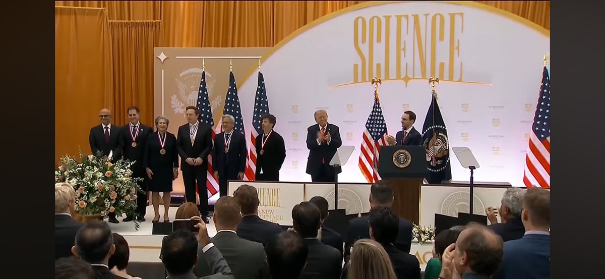 sqlmii's tweet photo. Pretty amazing to listen to and learn what each of these “Einstein’s” did - Trump honors Elon Musk, Jensen Huang, Satya Nadella and tech leaders at ... https://t.co/IxmEaabm65 via @YouTube https://t.co/rTNcXzzNXz