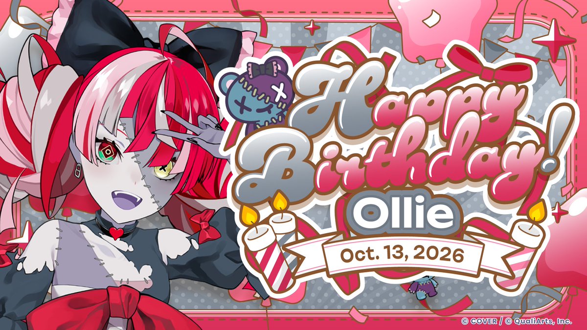 holo_dreams_en's tweet photo. 🎉Happy Birthday🎉

October 13 is the birthday of holoro member #KureijiOllie (@kureijiollie)🧟‍♀️

To celebrate her birthday, we are gifting a Badge and Live Boost Drink ×3🎁

*Please claim the Live Boost Drinks by Wednesday, October 14 at 11:59 PM (JST).

#holodori https://t.co/bCiENTbY6r