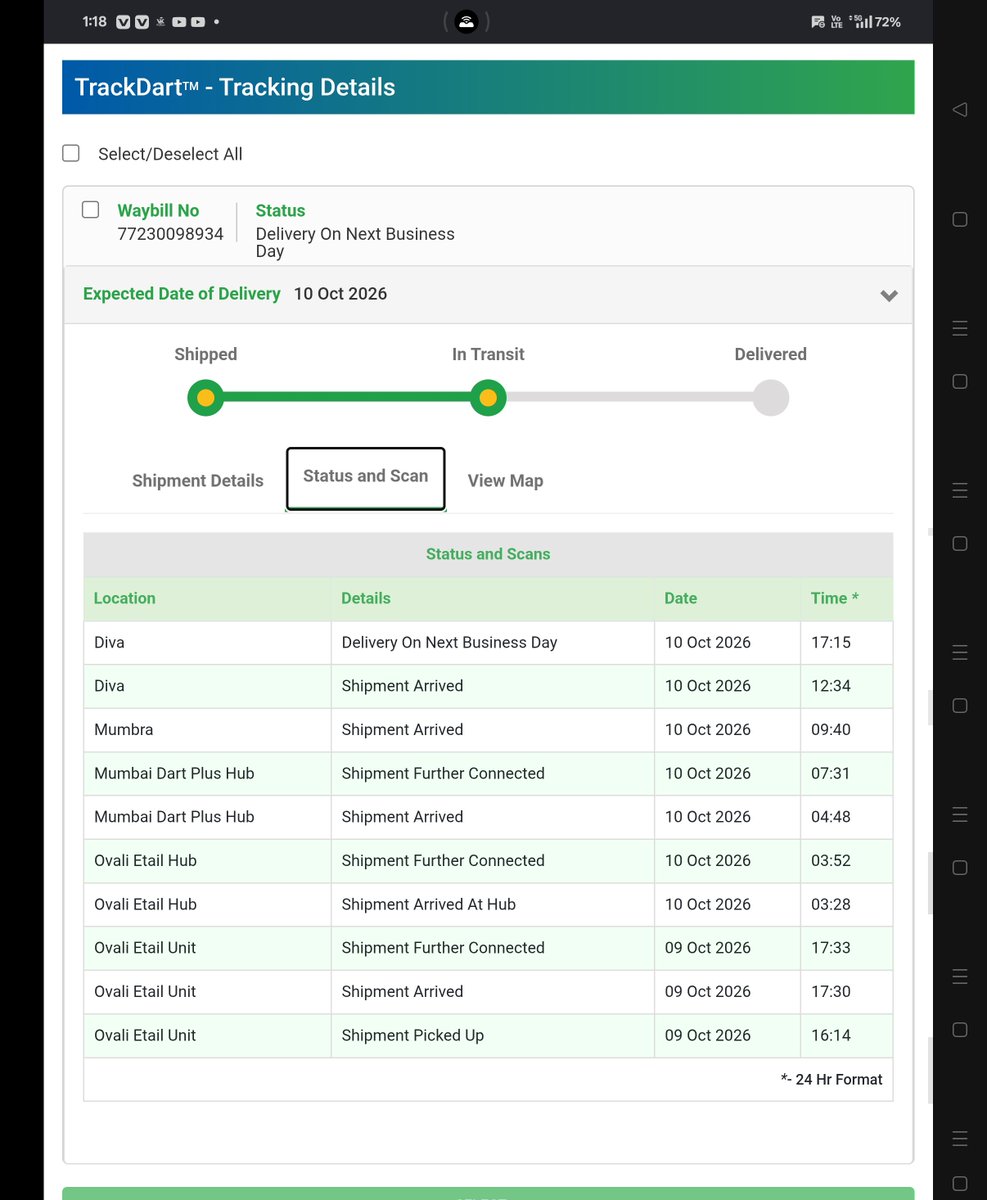 Khandya1998's tweet photo. @BlueDart_ @BlueDartCares 

How much it takes time to deliver parcel

Shall I raised an complaint to NCH or do anything else please suggest you opinion is important to resolve this issue.. https://t.co/41QsczaBTM