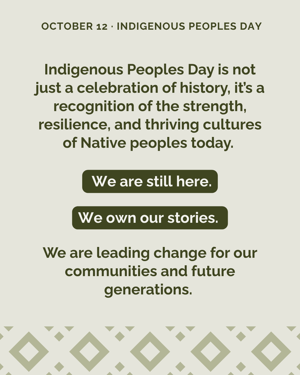 native_ways's tweet photo. Today, we honor #IndigenousPeoplesDay by recognizing the Native peoples, communities, cultures, and nations shaping the present and building the future. 

Today, don’t just celebrate. Support the people doing the work. Visit the Native Nonprofit List: https://t.co/RHcwZ84QVa https://t.co/S3ZQkGn2R1