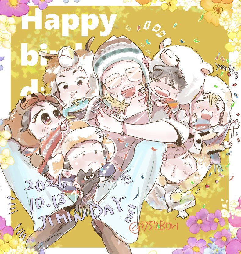 757Bori's tweet photo. 🎂happy birthday！！！jimin🎉🎂🎁

#btsfanart 
#HappyJiminDay2026
#jimin https://t.co/Uze9LvE67N