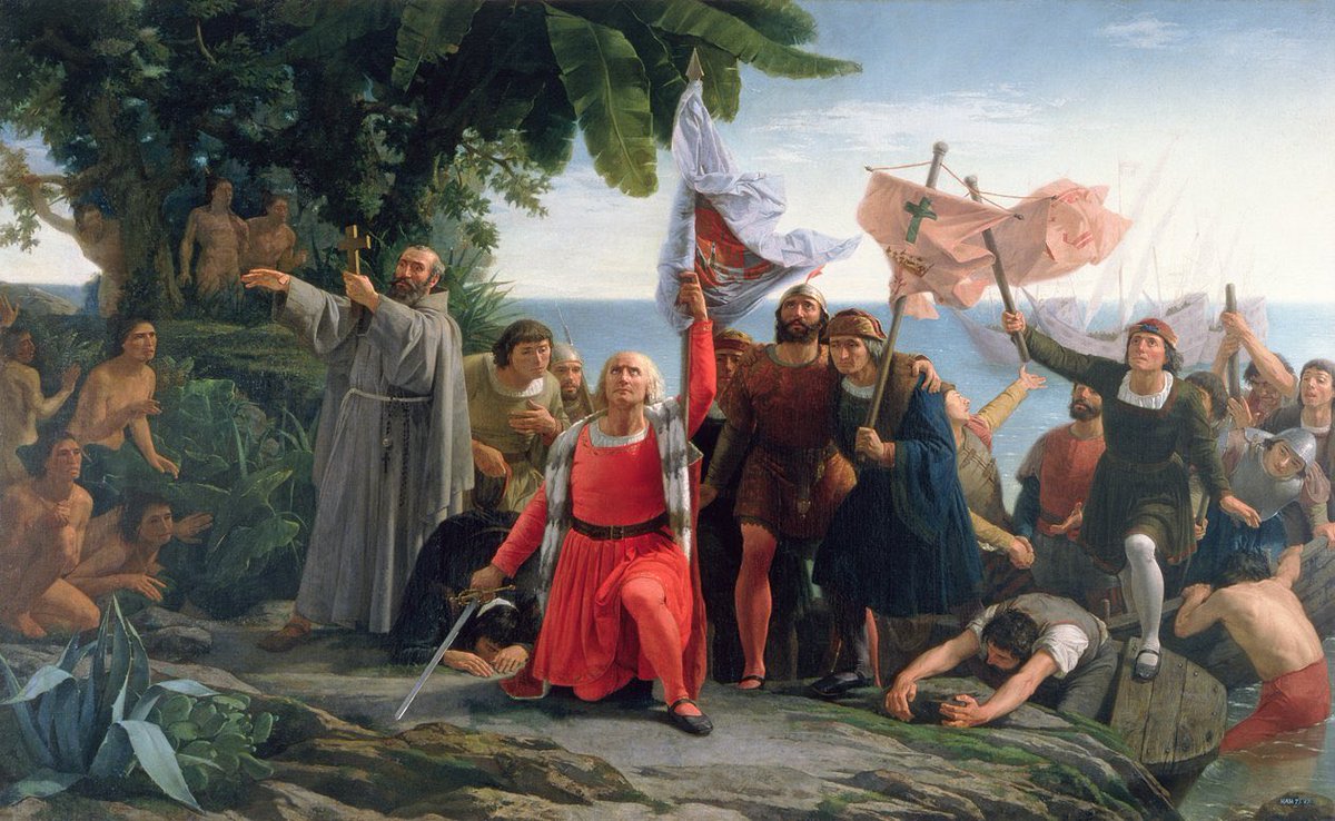 PMunozIturrieta's tweet photo. El odio izquierdista a Colón no es primariamente por “genocidio”, “colonialismo” u “oro”. Es, en su núcleo, un odio a la fe cristiana que llegó con él.
La izquierda contemporánea (desde el poscolonialismo académico hasta las marchas del 12 de octubre, pasando por Sheinbaum y el indigenismo oficial) no odia el contacto intercontinental en abstracto. 
Odia el contenido civilizatorio concreto que trajo: el Evangelio, la dignidad de la persona creada a imagen de Dios, la abolición de sacrificios humanos masivos, la unidad de la naturaleza humana por encima de los particularismos tribales y la idea de que hay una verdad que trasciende la voluntad de poder de cualquier cacique o élite. 
Colón es el símbolo perfecto porque fue el umbral: el hombre que abrió la puerta por la que entró esa fe. Por eso lo odian, pero por eso también no debemos caer en el engaño eterno de la izquierda sobre la Evangelización de América.