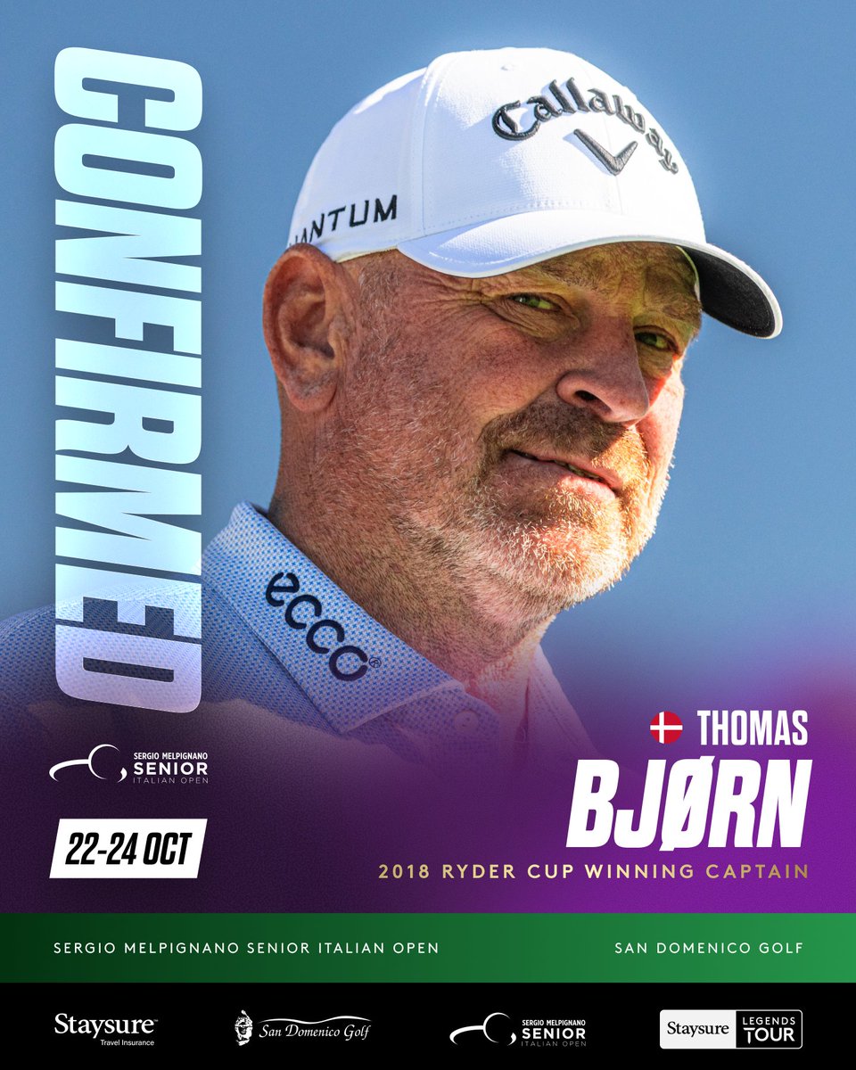 euLegendsTour's tweet photo. Bjørn is bound for Italy 🇮🇹

Thomas Bjørn is the first player confirmed for next week’s Senior Italian Open.

#StaysureLegendsTour #SeniorItalianOpen https://t.co/P23hXSEBi1
