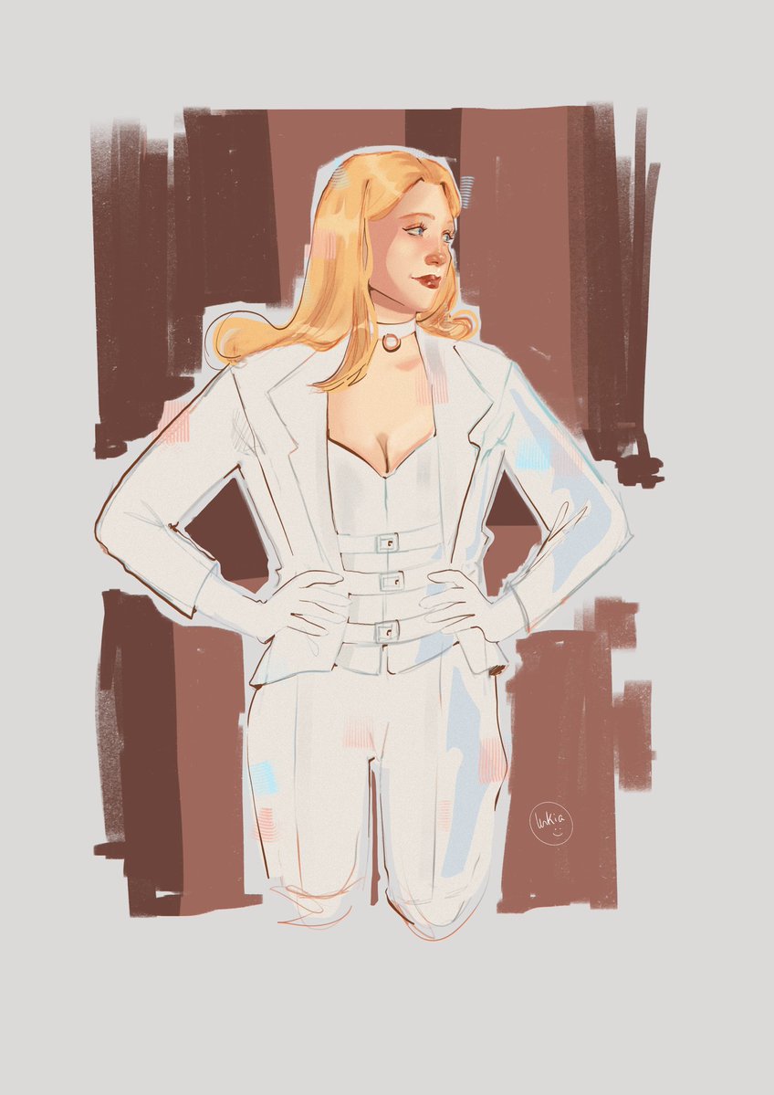 lenkiacomics's tweet photo. Day 2, headmistress Emma! #EmmaFrostWeek2026 

The following days are about to be very busy for me, so expect sketchy Emma artworks from now on, i kinda love those messy outcomes 🤯 https://t.co/AGWg6uonkc