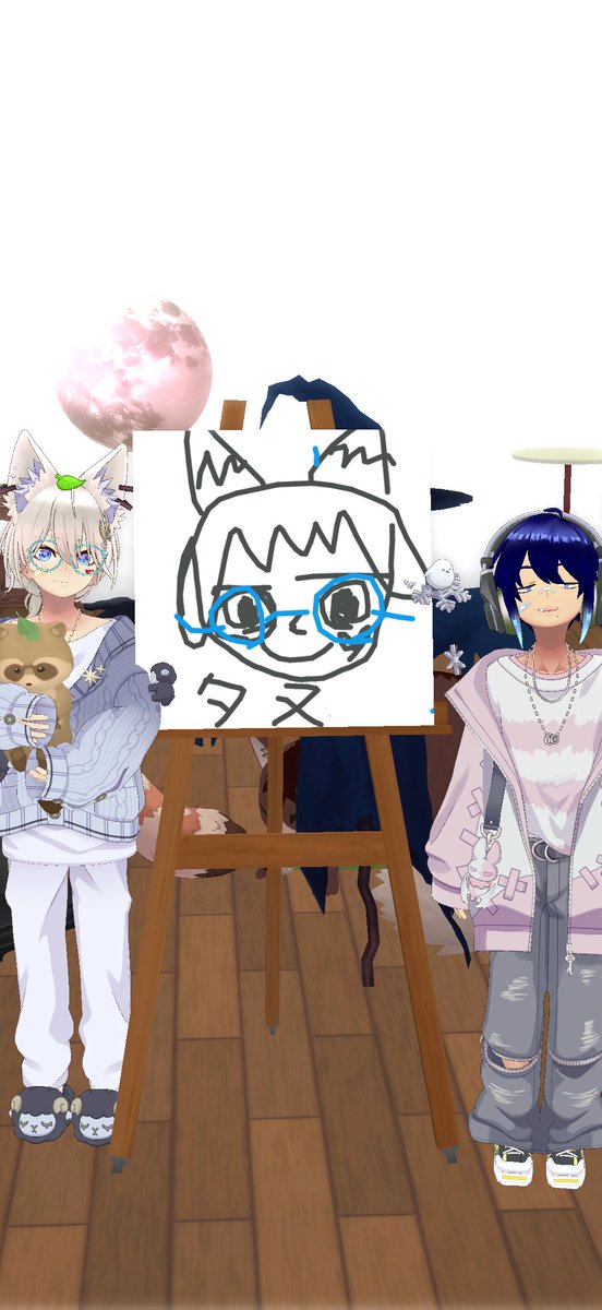 pinochanto's tweet photo. こないだのたぬけん枠のお絵描きおもしろかったねぇ☺️
ばーしーのお絵描きレベルが想像より上だった👀
たぬくんは謎の12時間配信達成おめでとう＆お疲れさま🎉㊗️👏
 #楽9  #TNKN https://t.co/dXwZDPIWSZ