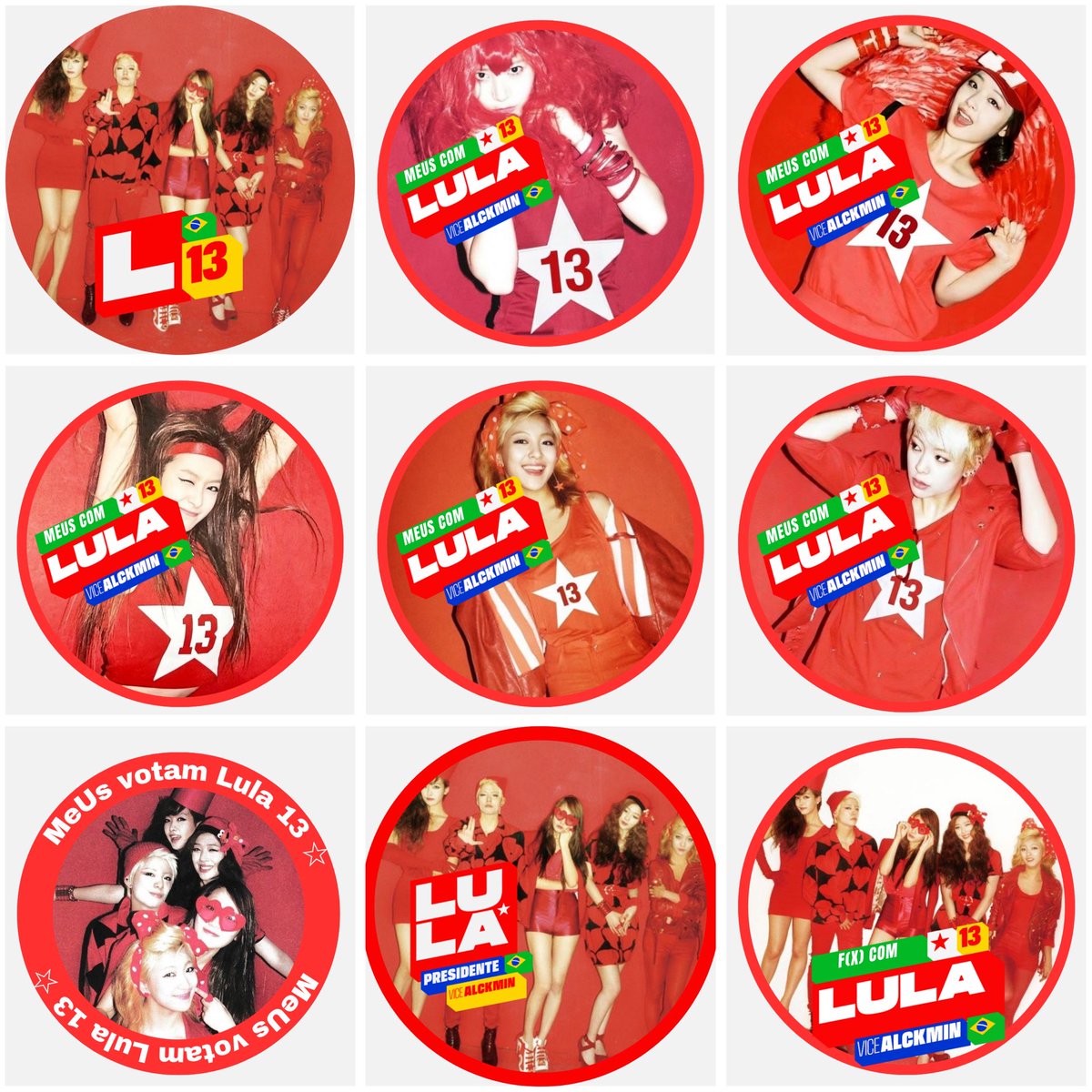acervofx's tweet photo. Adesivos do F(x) para a campanha do Lula 🦑 ⭐️ https://t.co/YBJ8ic0ujm