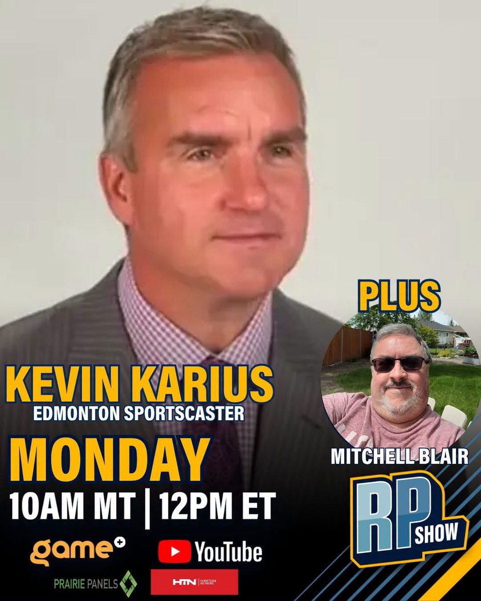 RodPedersenShow's tweet photo. ๐๐ GAME DAY on the RP Show!
ย
๐จ๐ฆ Happy Thanksgiving, Canada!
ย
๐๏ธ @rodpedersen & @mblairYQR
๐ค Guest: Edmonton Sportscaster @KevinKarius
ย
๐ฅ CFL, NFL & NHL Talk!
ย
โฐ LIVE 10 AM MT | 12 PM ET
ย
๐บ https://t.co/3ElSNYjeEm
ย @GamePlusNetwork @watchhometeam
#RPShow #CFL #NFL https://t.co/ryxf8Asoie