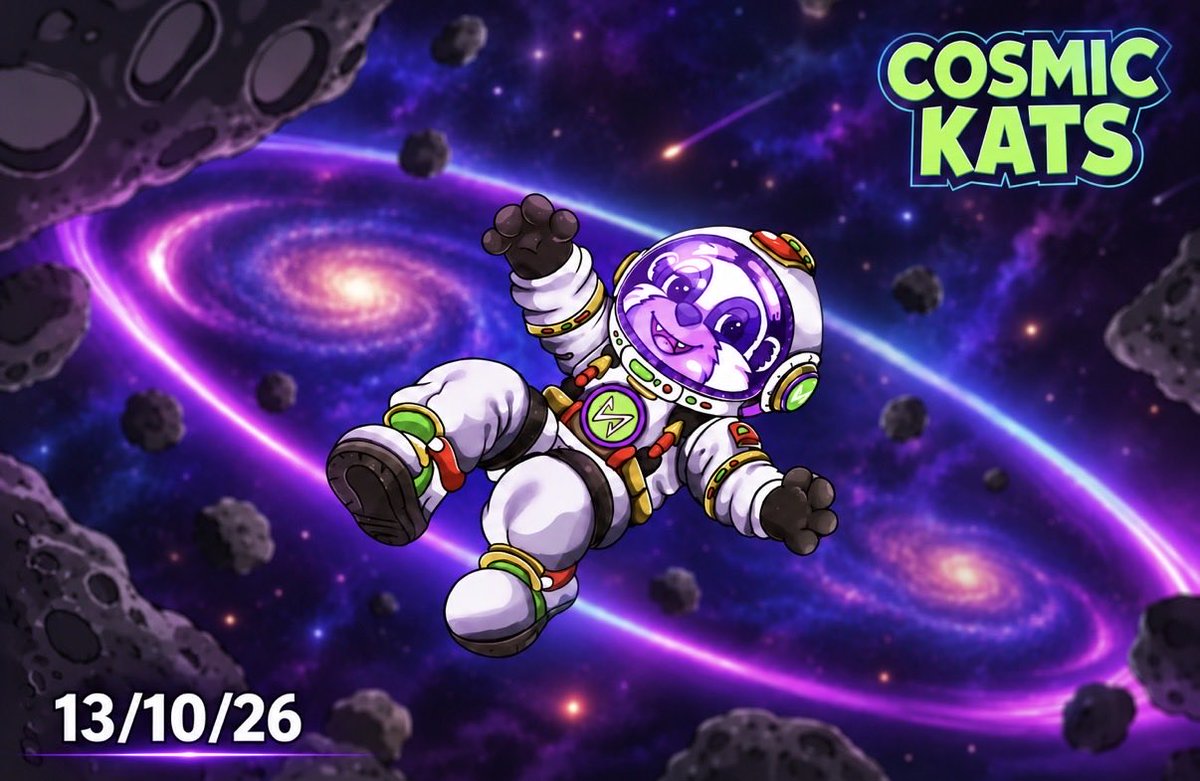 CosmicKatsNFT's tweet photo. One more day.

The NearKat NFT collection officially launches tomorrow at 7PM UTC 🌌

13.10.26 | #CosmicKats https://t.co/I19Nw17u88