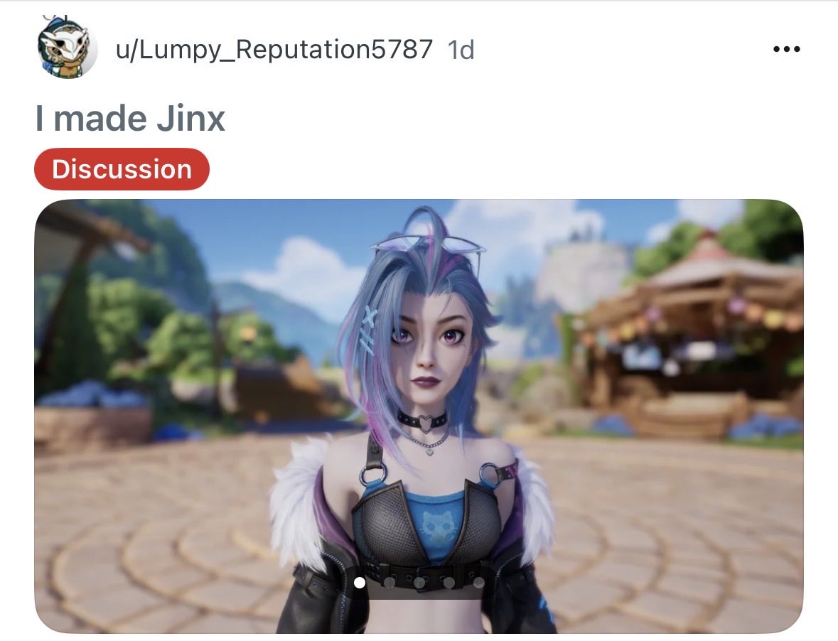 AniimoIntel's tweet photo. This player recreated Jinx in Aniimo and… yeah, this is way too close 😭

The character creator is ridiculous.

Via u/Lumpy_Reputation5787

#Aniimo #AniimoGame #CharacterCreator https://t.co/sOENnZwtAs