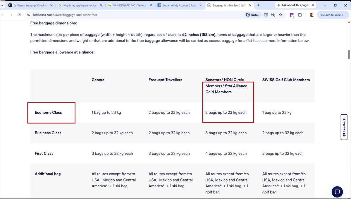 cchandra's tweet photo. @lufthansa charged me for my 2nd checked bag at Bergen even though Star Alliance Gold = 2 free bags. Agent said pay now, get reimbursed later. United confirmed she could've waived it on the spot. Lufthansa kept the money and denied my refund TWICE. @USDOT Case C-1843353-Q7Y4 https://t.co/s3J01y1z7F