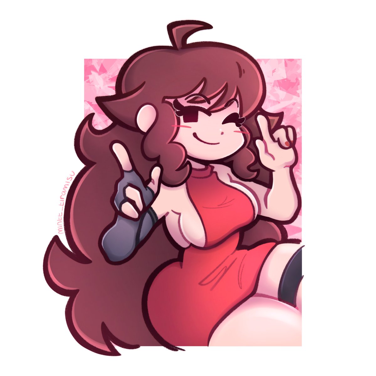 mintt_tiramisu's tweet photo. i wanted to draw the iconic ZZZ Girlfriend design :p #FridayNightFunkin #FNF #art https://t.co/qppWGyRQ3v