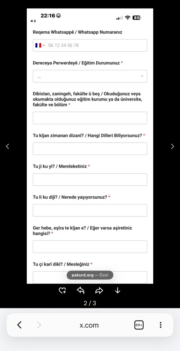 hesperewan__'s tweet photo. DİKKAT‼️  

Dijital Kürt korucuların "Akademi" adı altında hazırladıkları başvuru formu, tamamen kişilere dair istihbarati bilgi toplama, profil oluşturma ve eleman devşirme amaçlıdır.

Kürt gençleri dikkat etsin, bu çakalların tuzağına düşmesin! https://t.co/V3NAIoZ9F6