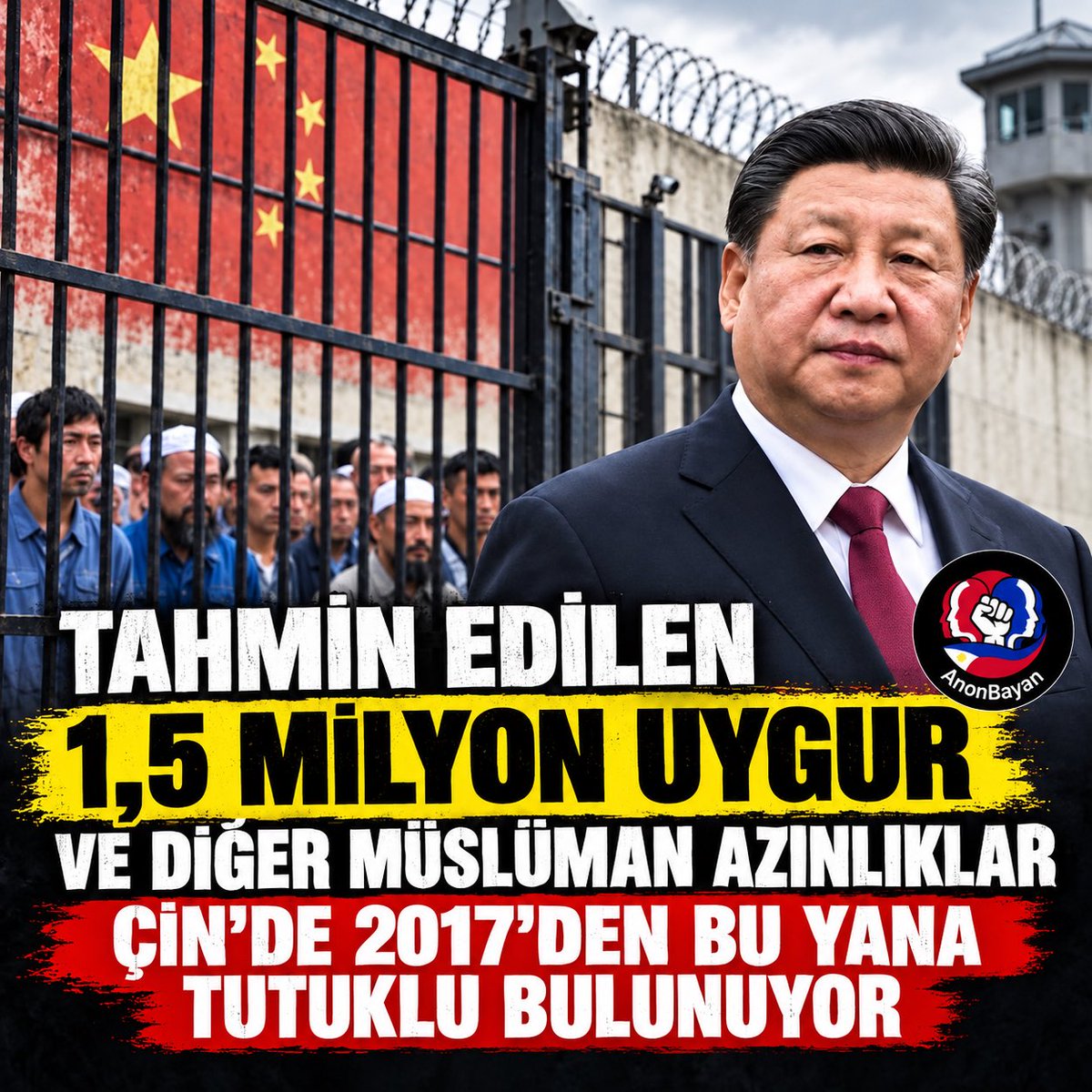 U_Hareketi's tweet photo. 1.5 milyon hayat. 1.5 milyon hikaye özgürlükten mahrum kaldı. Çin'de Uyghurlar ve Müslüman azınlıkların toplu gözaltı edilmesi, günümüzün en büyük modern insan hakları krizlerinden biridir. Aileler parçalanırken gözümüzü açamayız.
 
Sessizliği kırmak için paylaşın. https://t.co/K8rI6ArDFl