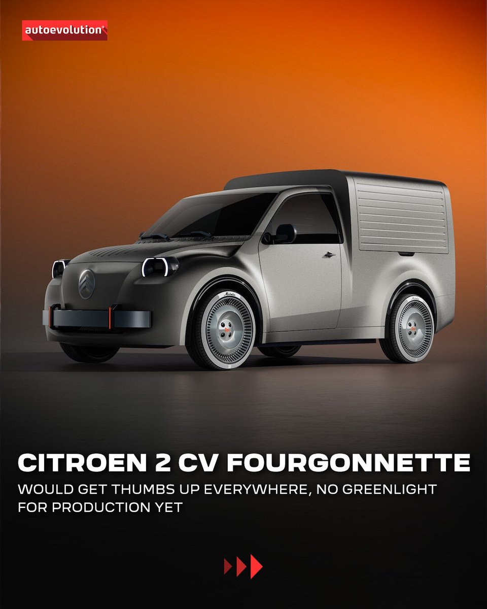 autoevolution's tweet photo. Citroen has obviously become nostalgic. The French automaker brought the 2 CV concept car to Paris and, with it, the 2 CV Fourgonnette, a revival of the historic 1951 legendary van. However, the concept van going into production is very unlikely.
#citroen #fourgonnette #2026pms https://t.co/fl5QAH5kjA