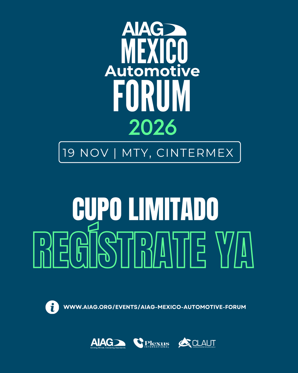 ClustersAutoMex's tweet photo. #AIAGMexico #AutomotiveForum #AutomotiveIndustry #IndustriaAutomotriz #Calidad #Quality #CadenadeSuministro #SupplyChain #Sostenibilidad #Sustainability https://t.co/dGZZOsQnvk