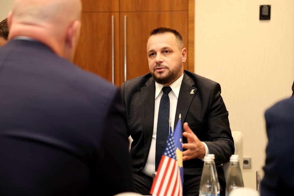 EjupMaqedonci's tweet photo. In the mtg. with U.S. Amb. to NATO Matthew Whitaker, we discussed deepening 🇽🇰🇺🇸 defense ties. He expressed support for Kosova’s NATO integration path and continued U.S. support for its defense capabilities. https://t.co/lA1dwxYMWI