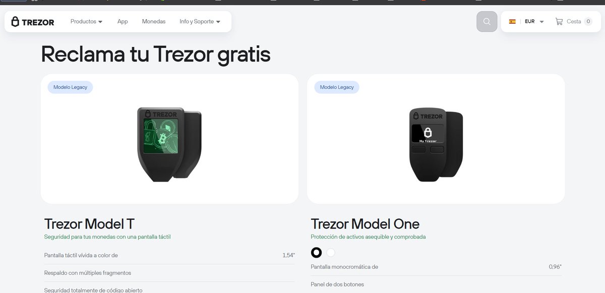 SecretoDefi's tweet photo. ATENCIÓN 📢

Si tienes un nivel superiro al 10 en el Jumper Pass, puedes reclamar GRATIS una cold wallet de Trezor

Acaban de añadir esta nueva recompensa (también si tienes nivel 6 o más, tienes 40% de descuento) para los usuarios más fieles

Para comprobar si eres elegible, conecta tu wallet y te darán un código exlclusivo para ti con el que canjeas el dispositivo (sólo pagas los portes de envío, unos 12€ para España):

🔗 https://t.co/TUhFtlEGMg

Una vez dentro, clicas al enlace oficial y te lleva a la web de Trezor

ESTÁS COMPRANDO DIRECTAMENTE A TREZOR

Lo digo para que no haya dudas tras lo ocurrido en Ledger

Hay dos opciones para los que tienen +10 de nivel:

· Trezor Model T > 129€ (gratis)
· Trezor Model One > 49€ (gratis)

Si eres los de nivel inferior a 6, sólo puedes reclamar el Model One

Recuerda añadir el código en el carrito de compra y listo

Muy buena jugada por parte de @jumperapp y @Trezor 🤝

¿La vais a reclamar?