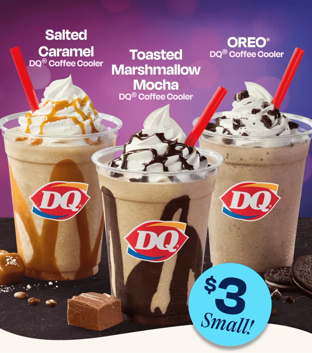 BelowUsualDeals's tweet photo. Dairy Queen has small Coffee Coolers for $3 right now ☕

Works on OREO, Salted Caramel or Toasted Marshmallow Mocha, but it's limited time only. https://t.co/gB0hgwSeeh