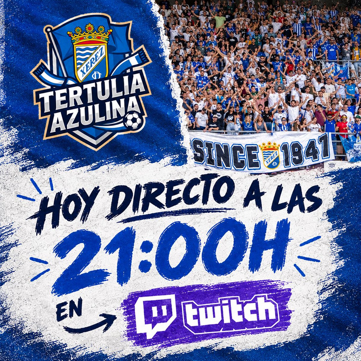 TertuliaAzulina's tweet photo. 📺 Xerecistas!!! Os esperamos esta noche a las 21:00 para el directo del postpartido!!! https://t.co/7aR0RpGiG9