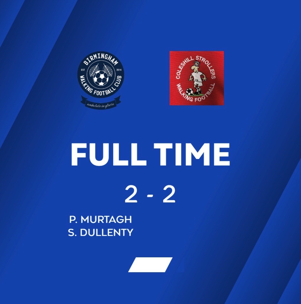 SolihullCentre's tweet photo. Yesterdays league meet at The new Irish centre ended in a 2-2 draw for the 50's against Coleshill Walkers after being 2-0 down, thanks to goals from Murtagh and Dullenty. Well done lads ⚽👏 https://t.co/t6QaCny0Ez