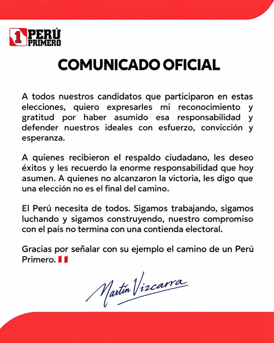 MartinVizcarraC's tweet photo. Sin trampa, sin reelección encubierta, @peruprimero_ofi tiene más de 150 nuevos alcaldes en 16 regiones de costa, sierra y selva de nuestro país. Felicitaciones y éxitos a todos ellos. https://t.co/GHLbftZdzC
