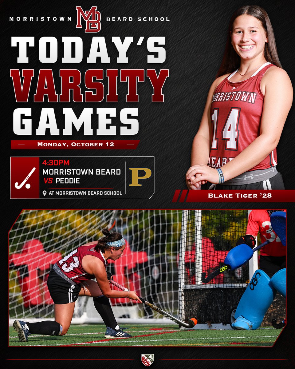 AthleticsMBS's tweet photo. Monday Gameday for the Crimson! Field Hockey hosts Peddie School this afternoon at 4:30 PM at Burke Field! @morristownbeard @mbsgirlsfieldhockey_ #GoMoBeard https://t.co/Mc2FNDDJzL