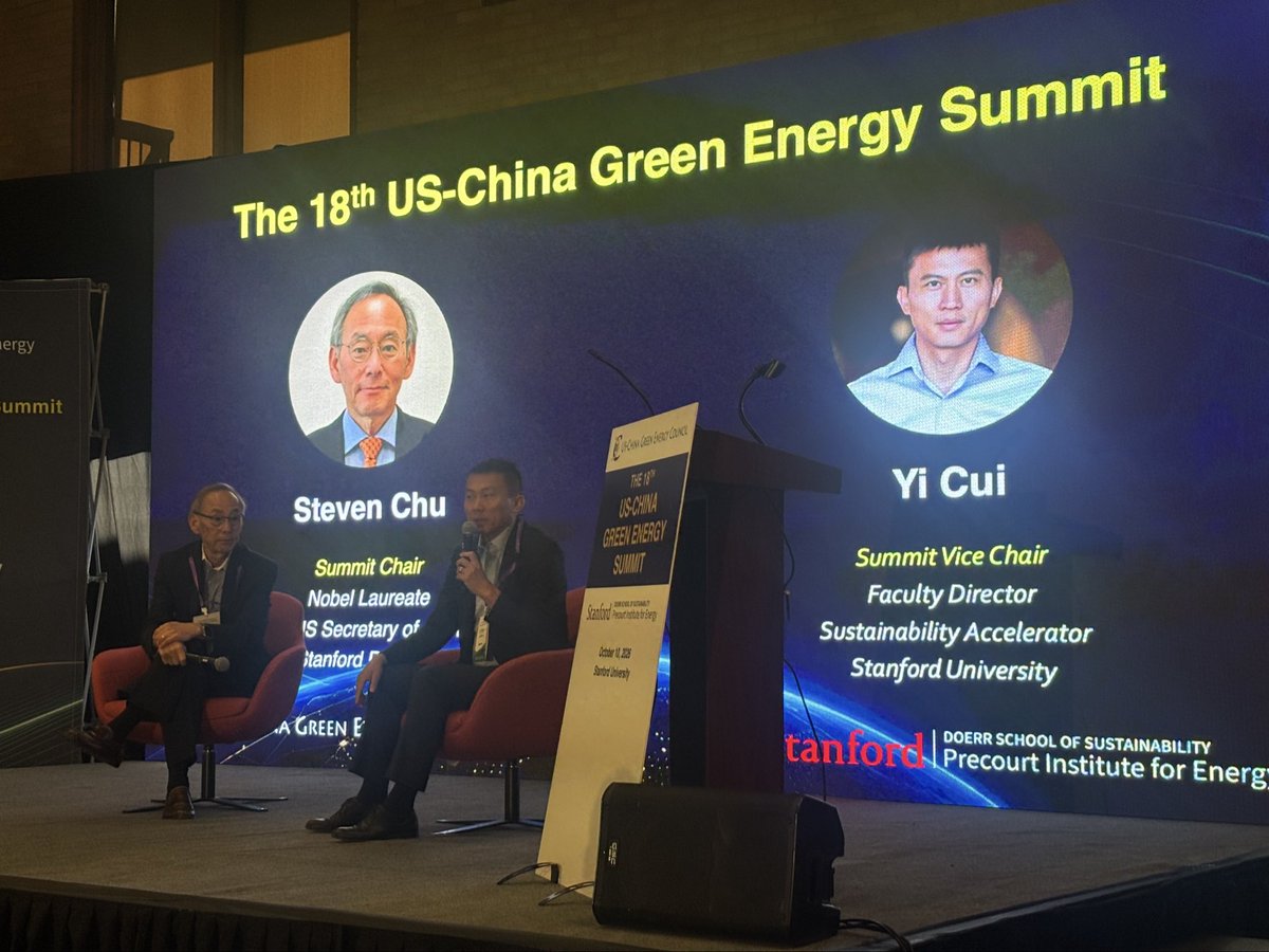 ErikSolheim's tweet photo. Inspiring US - China Green Energy Summit at Stanford.

There is no relationship more critical to the progress of humanity’s this century than the one between US 🇺🇸and China 🇨🇳!

I was privileged  to speak at the the 18th US-China Green Energy Summit.

Stanford University was the perfect venue, beautiful, green and charming -  among wonderful trees. I really wish I could start studying again…

Stanford hosts many Asian students and staff members who help bridge the divide across the Pacific.

China and California are front and center in the global green transition. I brought some global and European perspectives.

More academic contact, more mutual investments, a better political dialogue between the two giants will help us solve the climate and environment crisis together.

There is no zero sum game - only win wins!