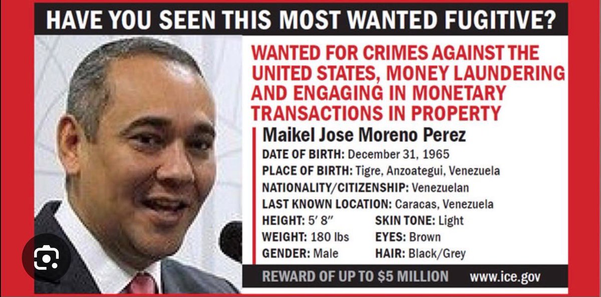 MelanioBar's tweet photo. Con la extradición de Álvaro Pulido y el posible acuerdo de Diosdado Cabello (CC1) con Washington, el próximo en la lista es Maikel Moreno sobre todo con un nuevo TSJ en marcha. 

ATENTOS CON ESTO https://t.co/Ot8joARJAj