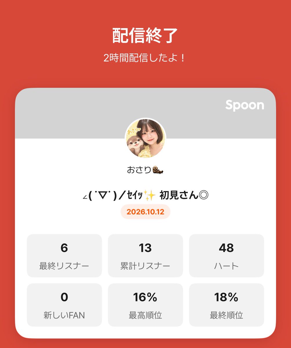 osarikawauso's tweet photo. 定時枠ありがとうございましたｧ🦦
「笑い方、マジ窓拭きすぎるww」と言われたのが本日のハイライトでございます！キュッキュ鳴ってるらしいです！⊂(  ᴖ ̫ᴖ)⊃🎶
最後の最後まで爆笑しすぎてバタバタと終わってしまいました！
皆さんゆっくり寝てね〜〜🦦 ｵﾔｽﾐﾅｻｲ!! https://t.co/f6SDUW2g3U
