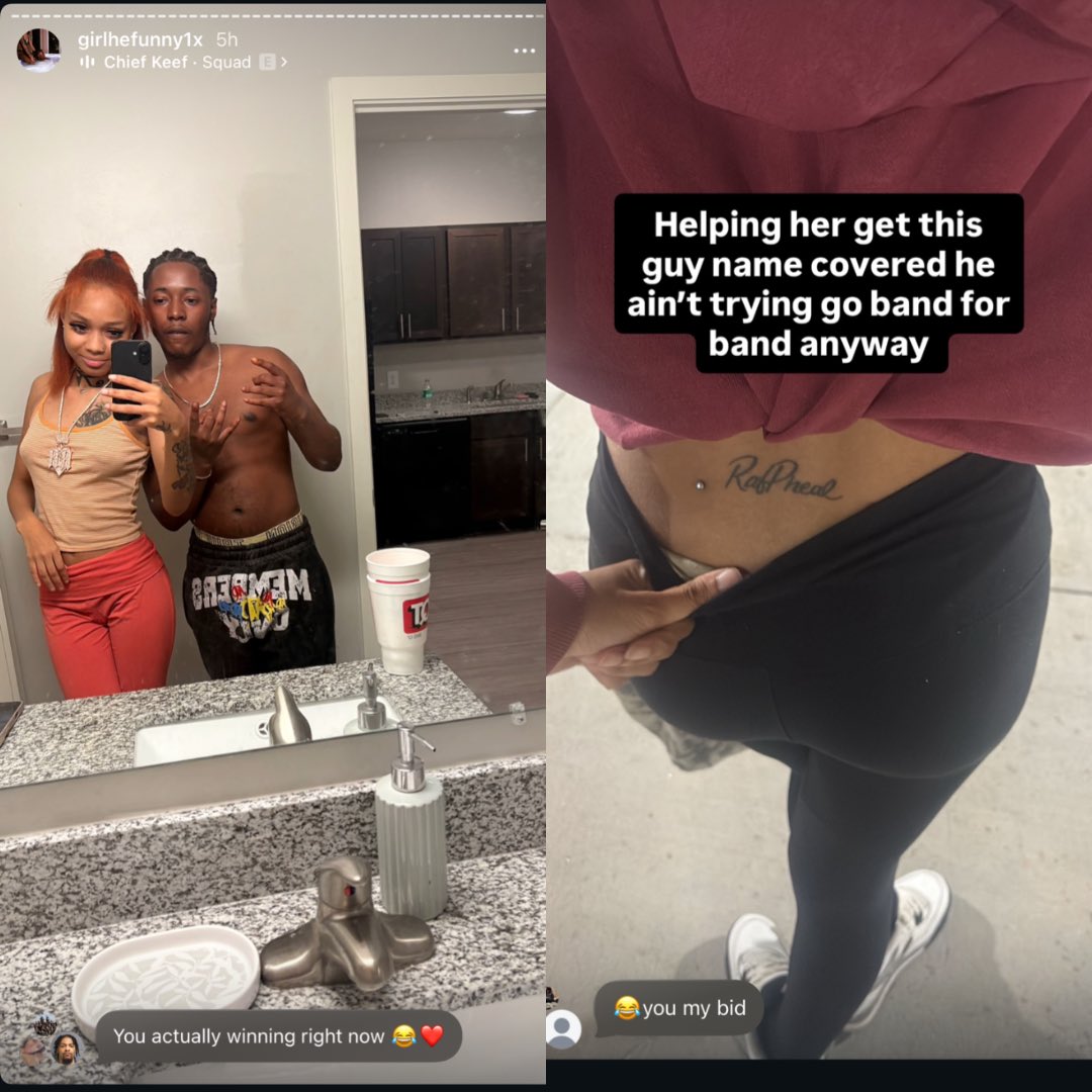 StreamzHQ's tweet photo. Reggie INTRODUCES his NEW GIRLFRIEND, only to discover she has her EX-BOYFRIEND’S NAME TATTOOED on her back 😭

He says he’s going to HELP HER COVER IT UP https://t.co/t30NKBpwxW