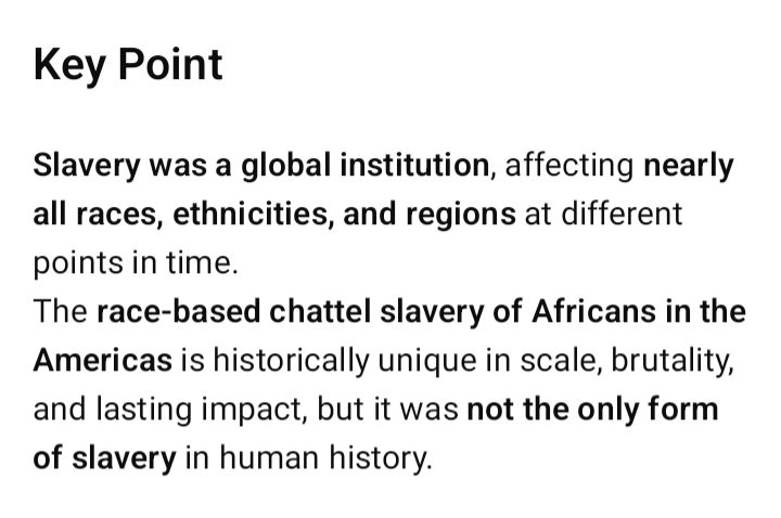Thomj1293's tweet photo. @serious_why_ @JayWall14526141 @BlackVanguard7 @RobGarcia463110 Also, Africans/Black people were not the only enslaved racial group worldwide in the past. There were other enslaved racial groups as well. https://t.co/JWmgHSM9Xb