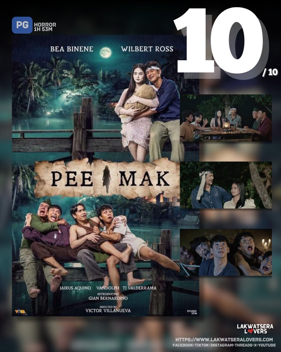 HelloLakwatsera's tweet photo. Pee Mak (Philippine Adaptation) (2026)
Horror • 1h 53m

"I enjoyed Pee Mak from start to finish. Walang tapon na eksena and complete package kumbaga. It's nice to see WilBea in another type of project to test what their love team is still capable of. "

Directed by: Victor Villanueva

Starring Wilbert Ross, Bea Binene, Jairus Aquino, TJ Valderrama, Gian Bernardino

Read full review here: https://t.co/bYCDzVbZti

Or here: https://t.co/wqR4PqQ5lF

@VivaArtists_ @VIVA_Films @beabinene @itswilbertross  @exgangleader 

GABI NG PEEMAK
#WilBea #PeeMakPH #PeeMak #WilbertRoss #BeaBinene