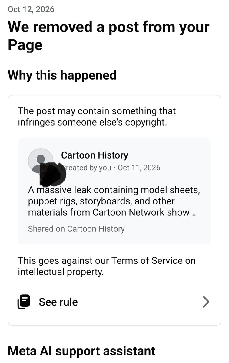 Cartoonhistory2's tweet photo. It appears that the lawyers for @Skydance have started to report news posts regarding their cartoon network data breach. As of this moment, they nuked our @facebook page while we submit appeals. We apologize about the outage. https://t.co/oMZ8dp2ZLa
