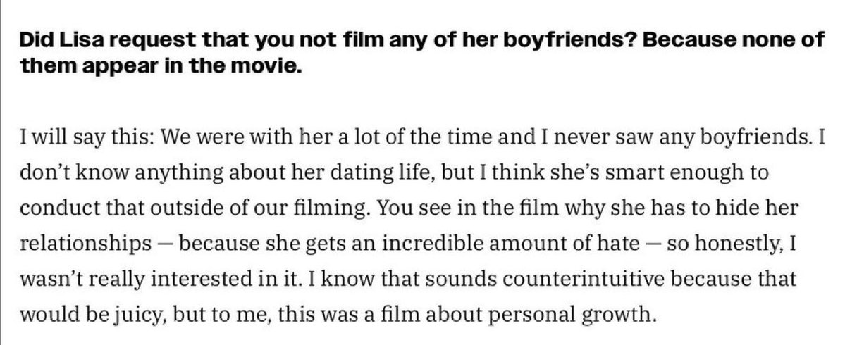 lalisamgger's tweet photo. Variety wanted to know about her personal life and director Sue Kim responded with the right answer 👏🏽 https://t.co/WR4RenkNuW