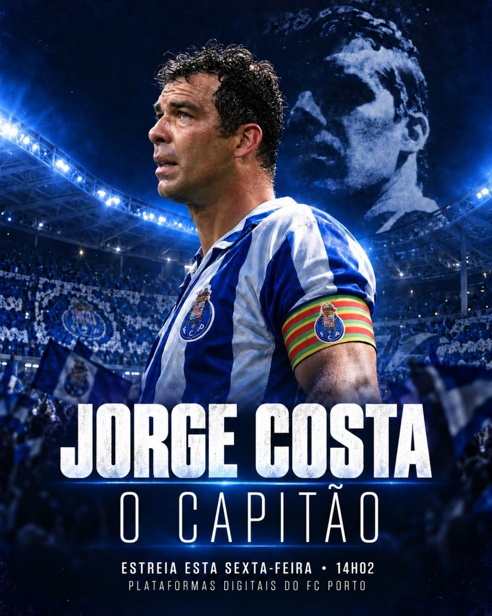 patoazulfcp's tweet photo. Um capitão. Uma vida de Dragão. 💙🐉
“O Capitão”, o documentário sobre Jorge Costa, estreia esta sexta-feira, às 14h02, nas plataformas digitais do FC Porto. Com imagens inéditas e mais de 50 entrevistas.
#FCPorto #JorgeCosta #OCapitao https://t.co/WY2QHl9ZOc