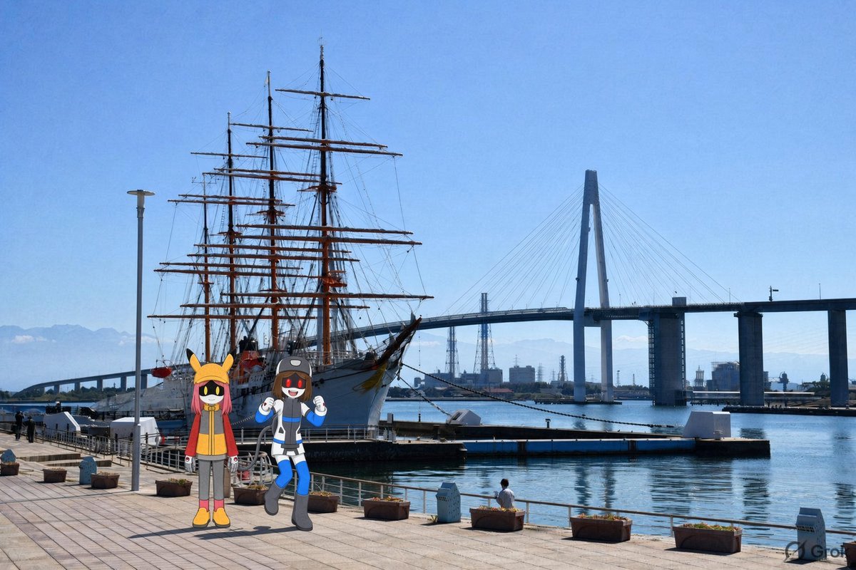 Swift_Supraman's tweet photo. 海王丸の前でポケモンウィズユートレインのプラレールドローン モエに接続したままキビキビダンスを踊るE257系踊り子のプラレールドローン マイを生成しました。
#AIイラスト
#AIart
#murderdroneOC
#オリキャラ https://t.co/wV1RnCNPaZ