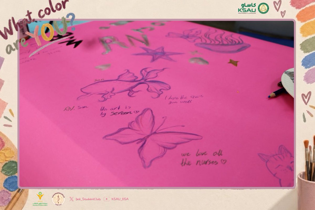 Jed_StudentClub's tweet photo. @Dr_b_almuqbil @KSAU_DSA 🎨 من أجواء فعالية "شلونك؟" التي نظمها نادي كوشب، حيث اجتمعت الألوان والمشاعر في أنشطة تفاعلية تعزز الوعي بالصحة النفسية.

شكرًا لـ"سين" و"MLW" على الخصومات المقدمة، ولـAURA Catering على ركن القهوة المميز ☕️

#COSHPClub https://t.co/fOVHqHjaXT