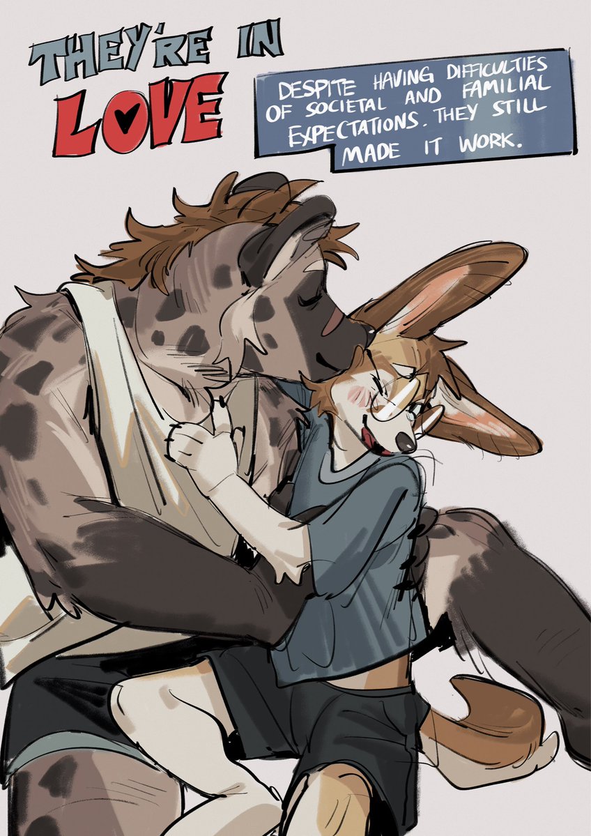 Hemuchang's tweet photo. The hyena and the fennec fox https://t.co/6jDwIVYqr1