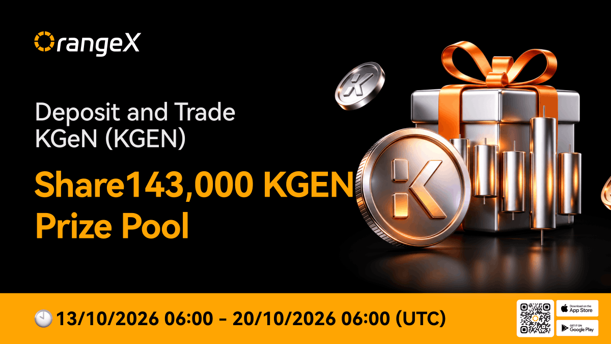 OrangeXExchange's tweet photo. Deposit, trade, and share a massive 143,000 base:0xf3d5b4c34ed623478cc5141861776e6cf7ae3a1e prize pool on OrangeX now! 🍊

📅 Oct 13, 06:00 – Oct 20, 06:00 (UTC)

🔹 Twitter Exclusive Event
Stand a chance to win 200USDT within 3 steps:
1⃣ Follow @OrangeXExchange and @KGeN_IO 
2⃣ Like and RT this post
3⃣ mention 3 friends in the comments

20 lucky users will be selected and share the 200USDT perpetual coupon

🔹 Trade KGEN Perpetual
Trade over $1,000 to rank up and claim your share of 100,000 base:0xf3d5b4c34ed623478cc5141861776e6cf7ae3a1e (Top 1 wins 20,000 base:0xf3d5b4c34ed623478cc5141861776e6cf7ae3a1e!)🚀

🔹 Deposit Rewards
Net deposit at least 1,000 KGEN to share a 43,000 base:0xf3d5b4c34ed623478cc5141861776e6cf7ae3a1e pool!

👇 Jump into the action and start trading:
https://t.co/h7Kpbtetao