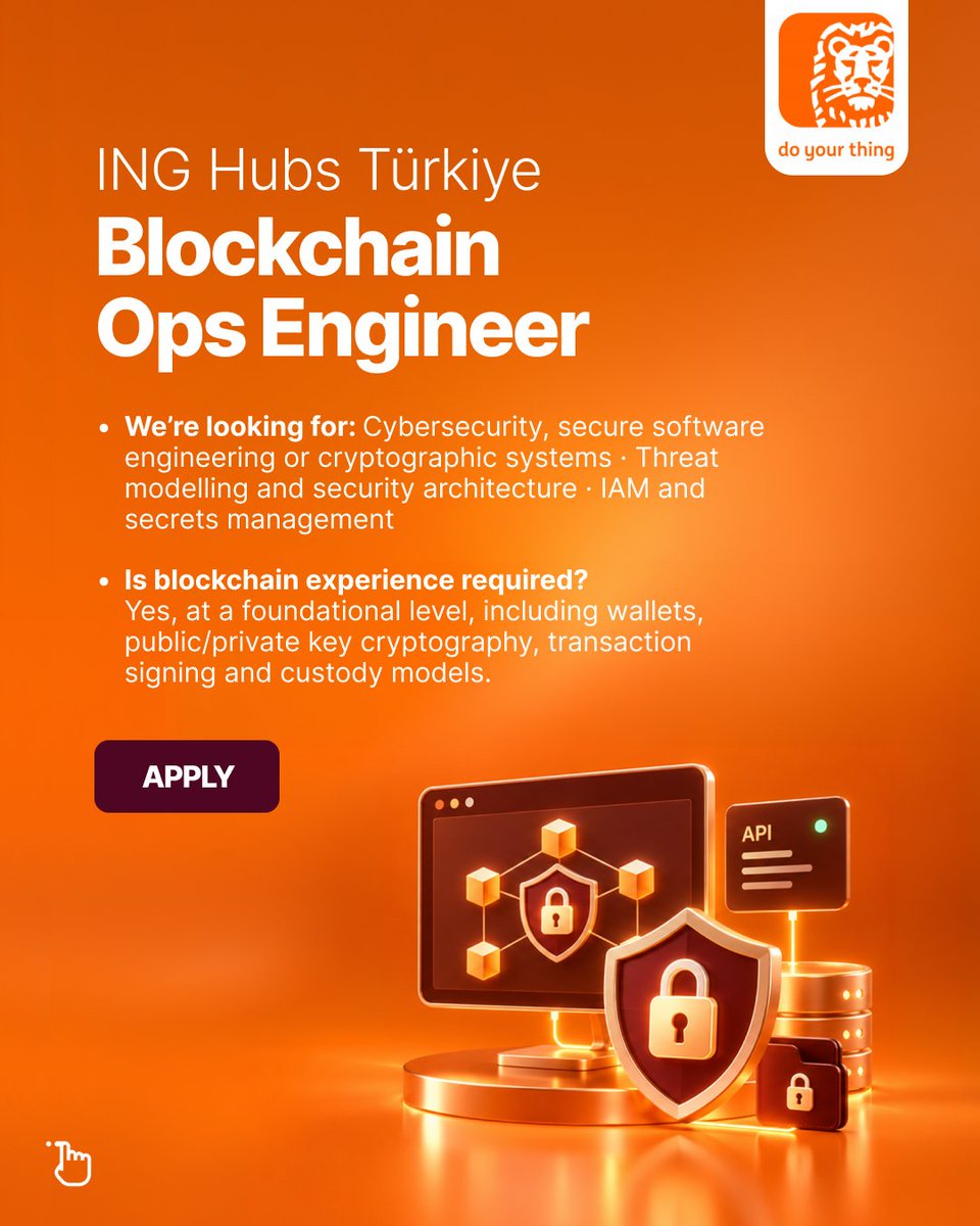 patika_dev's tweet photo. 🔹 Blockchain Ops Engineer: Siber güvenlik, güvenli yazılım mühendisliği veya kriptografik sistemler; tehdit modelleme ve güvenlik mimarisi; IAM ve secrets yönetimi.

🔹 Blockchain Backend Engineer: Java, Kotlin, Spring Boot; REST API ve mikroservisler; Kafka, RabbitMQ; Docker, Kubernetes, CI/CD.

Pozisyonları incele ve sana en uygun olana ön başvurunu yap: https://t.co/cYMQ9NMrAl