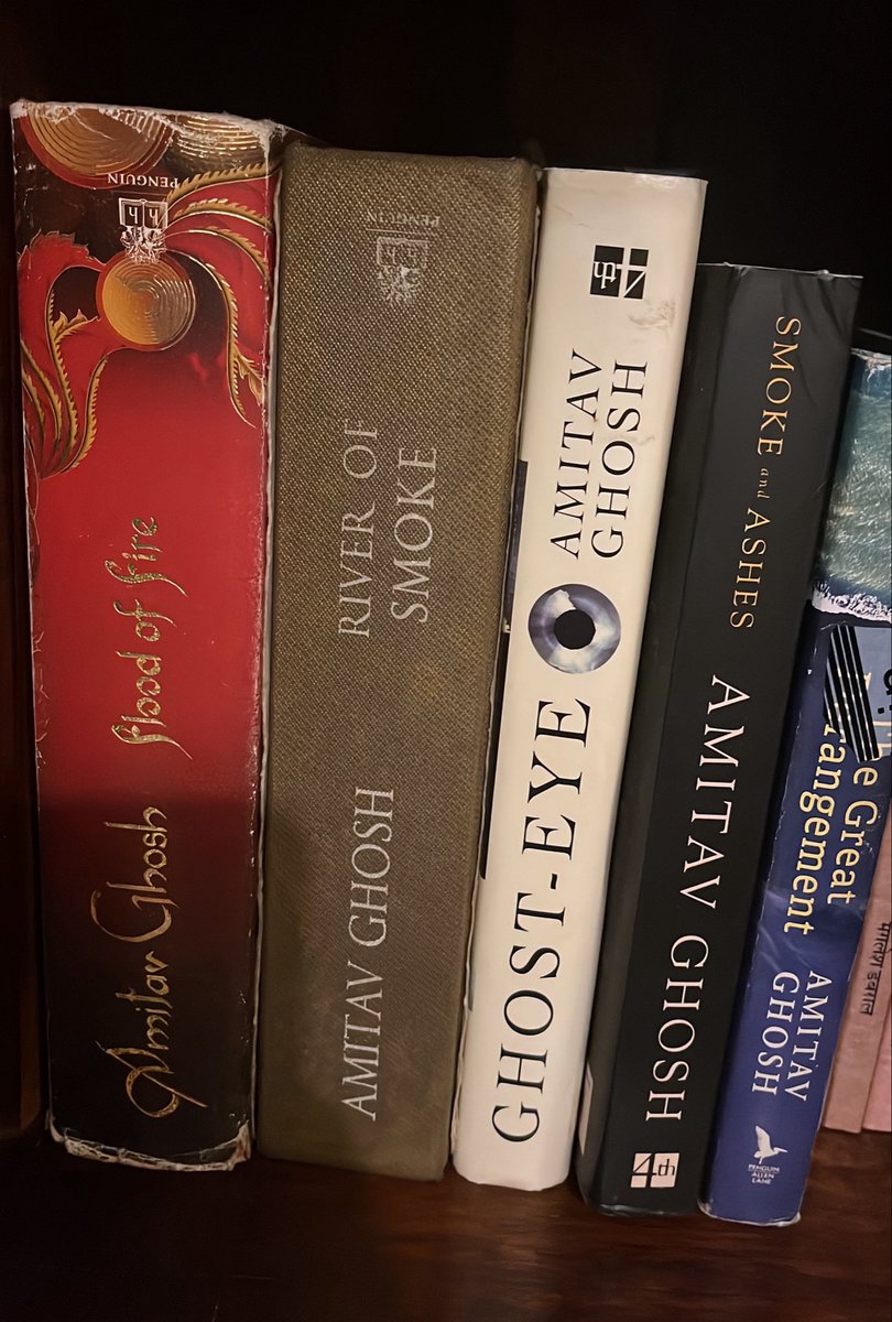 _YogendraYadav's tweet photo. Not a coincidence @GhoshAmitav 
Our entire family follows you. My wife leads the pack, having read all your books. Every year we wait for the Nobel Prize announcement, and say “Maybe next year …”
I was prejudiced (out of ignorance) against Indian English writing till I read ‘Shadow Lines’ some 30 years ago. 
And special thanks for alerting humanity about climate crisis, in a way only you can.