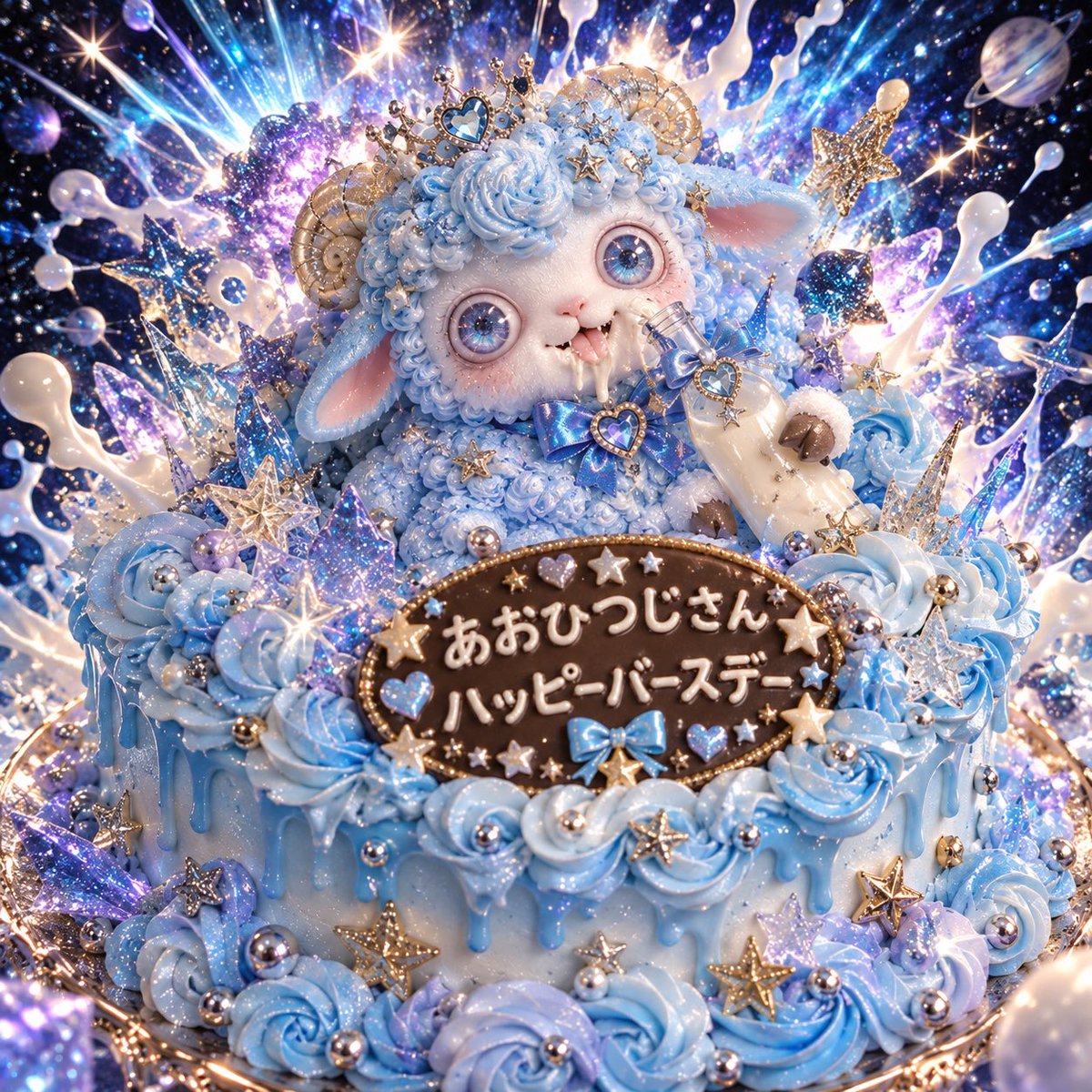 N_zu__03's tweet photo. @pH5_5zzz_ ｽｯ…((꜆˙꒳˙)꜆- ̗̀ 🎂  ̖́-
(どこに送ったらいいか分からずこちらにて失礼します(( 'ω' 三 'ω' ))ちゃぴに作ってもらいました) https://t.co/ouwJOcxEe2