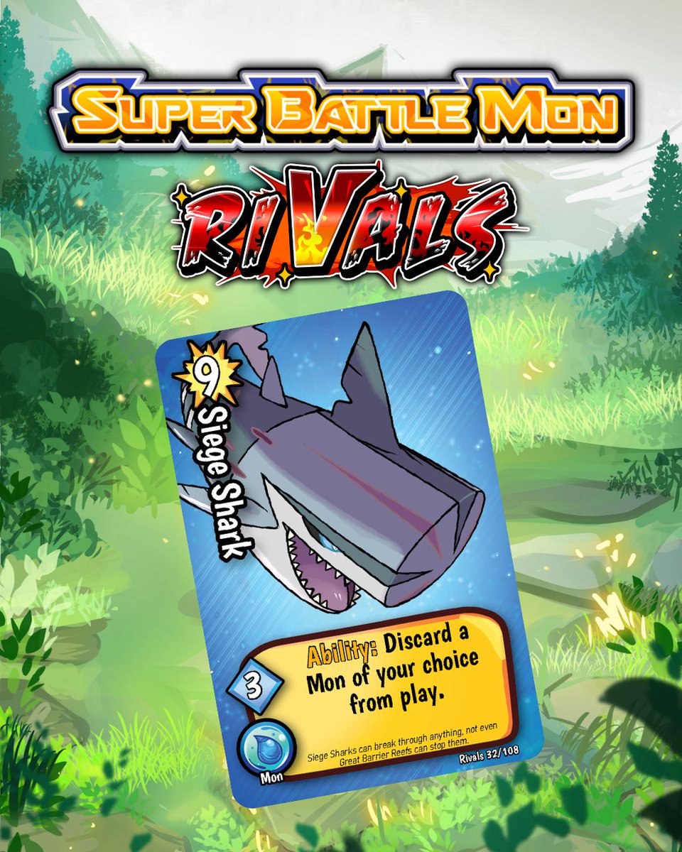 ScienceQuinn's tweet photo. Sige Sharks can break through anything, not even Great Barrier Reefs can stop them

=====What’s Super Battle Mon?===========
Big battles, tiny decks, zero barriers.

Super Battle Mon is an ultra fast TCG you can play anywhere in just 3 minutes with 7-card decks, no table required https://t.co/qsS0qjYdMu