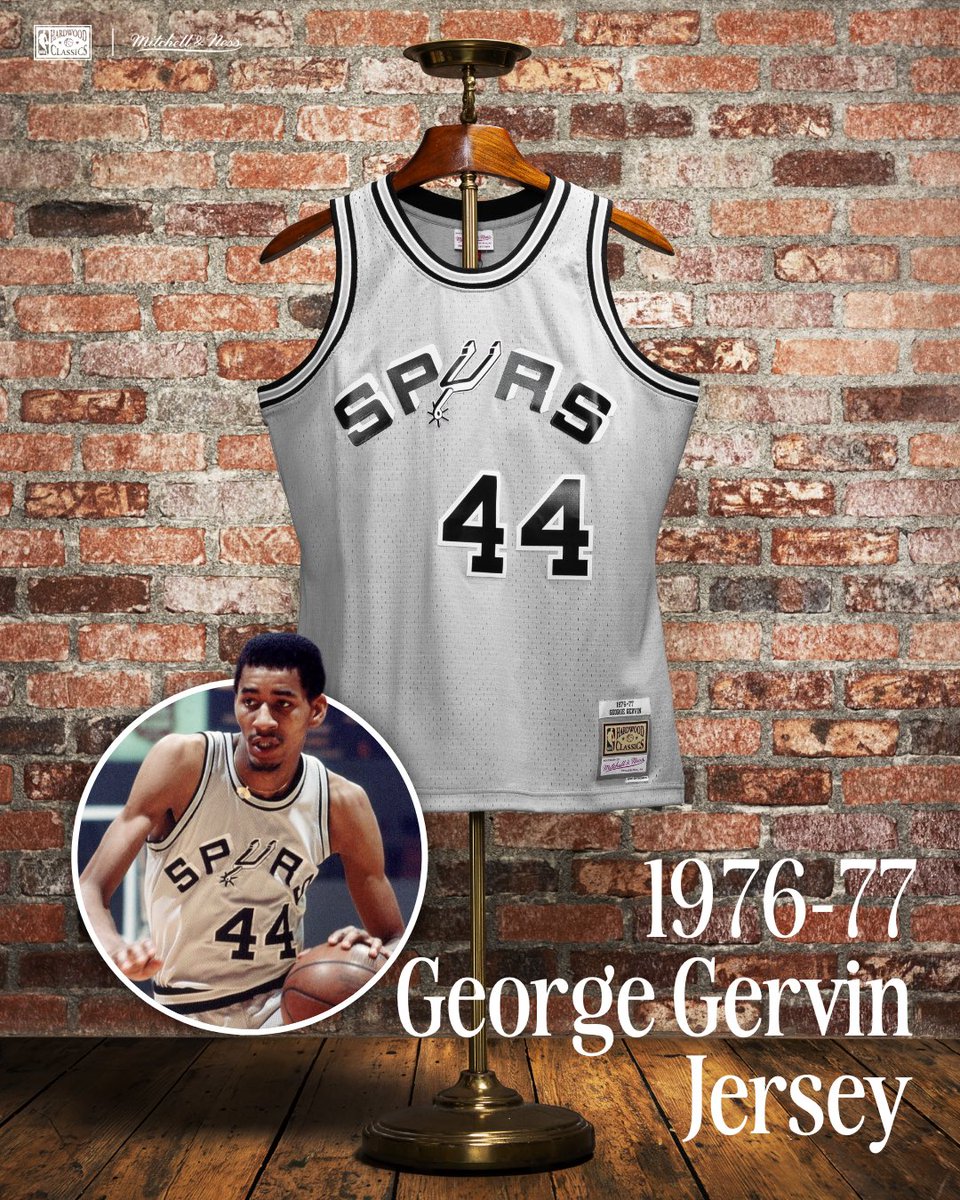 mitchell_ness's tweet photo. 50 years ago, the NBA merged with the ABA. The Spurs, Nuggets, Pacers &amp; Nets survived. 

Artis Gilmore entered a dispersal draft, and the Bulls picked him 1st.

Shop George “The Iceman” Gervin, David Thompson, Nate Archibald, Billy Knight &amp; Gilmore drops https://t.co/C5eRdP4rSu. https://t.co/XoCx2l5m3I