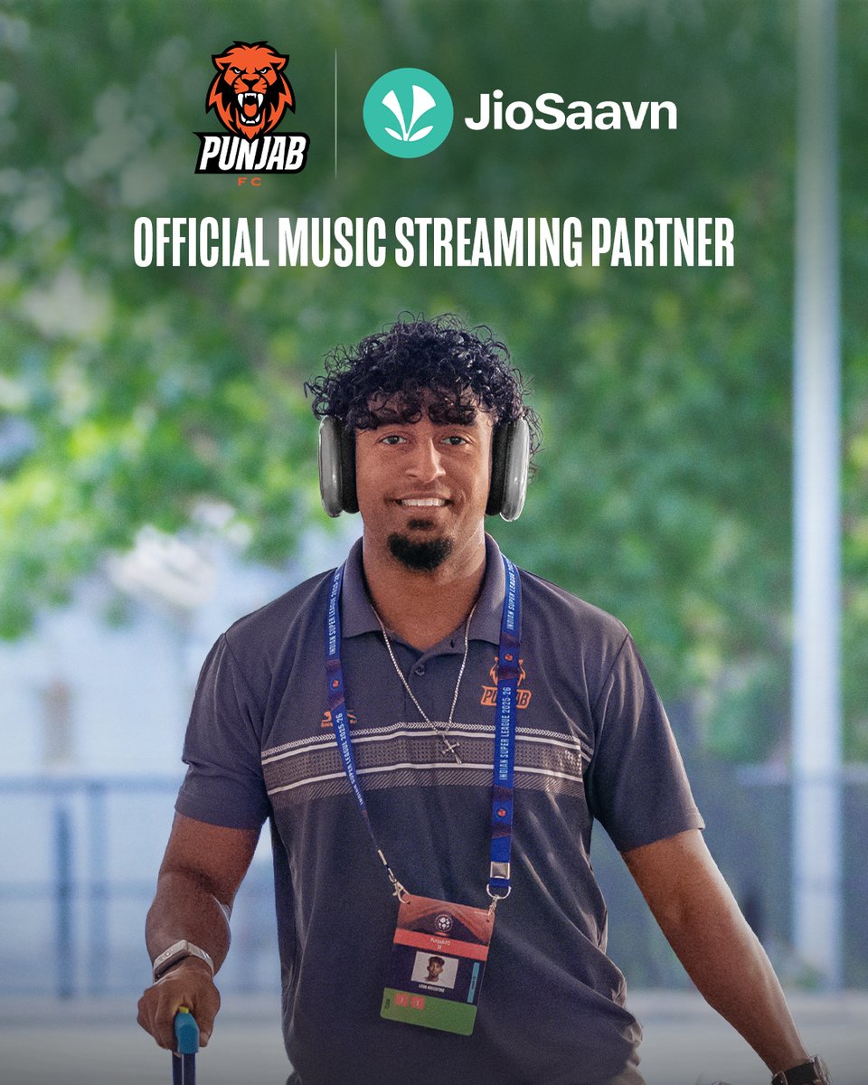RGPunjabFC's tweet photo. We are thrilled to welcome #JioSaavn as our Official Music Streaming Partner for the MG Indian Super League 2026-27. 🤝

#PunjabFC #PFC #TheShers #MGISL13 https://t.co/eyu6UVcnF8