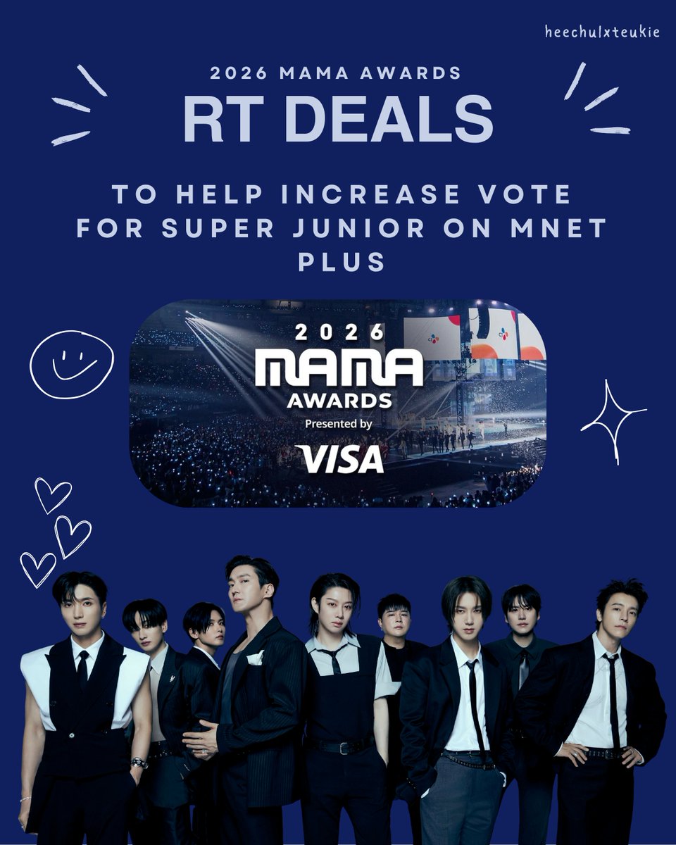 heechulxteukie's tweet photo. 𝗥𝗧 𝗗𝗘𝗔𝗟𝗦 𝗳𝗼𝗿 𝗦𝗨𝗣𝗘𝗥 𝗝𝗨𝗡𝗜𝗢𝗥

- a threads

We vote #SUPERJUNIOR for #2026MAMAVOTE https://t.co/o2N7UAY99F